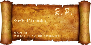 Ruff Piroska névjegykártya