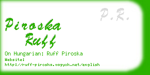 piroska ruff business card